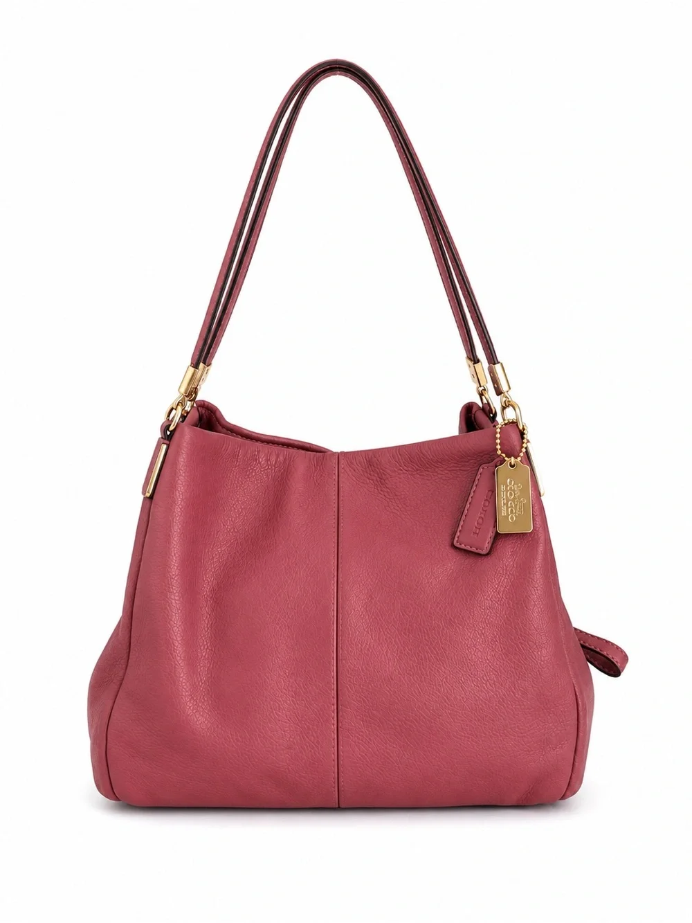 Coach Madison Phoebe Dusty Rose Pebbled Leather Shoulder Tote Hobo Bag